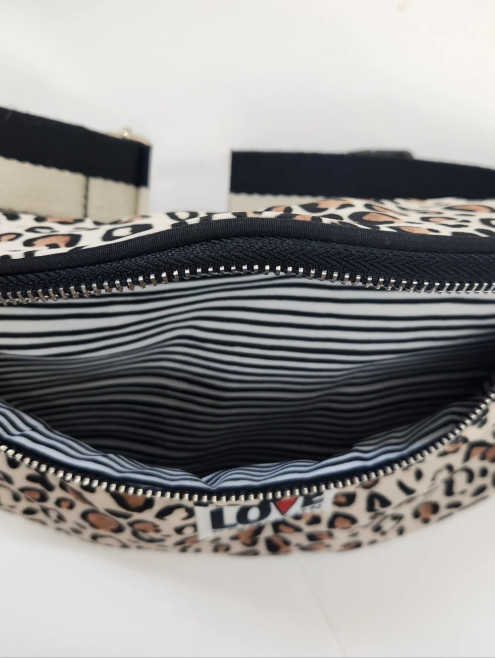 Brighton Wild Cat Leopard Belt Bag Wiyh Love Patch NWT